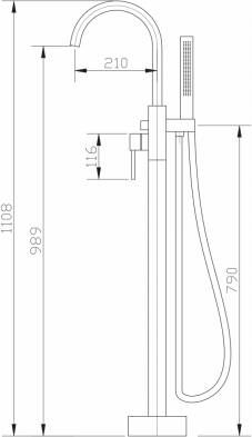 Creavit Aloni vrijstaande badmengkraan chroom