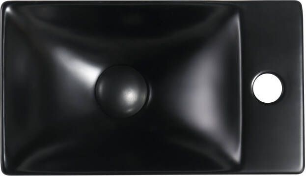 Creavit Aloni wastafel keramische wastafel 35x30 cm mat zwart rechts