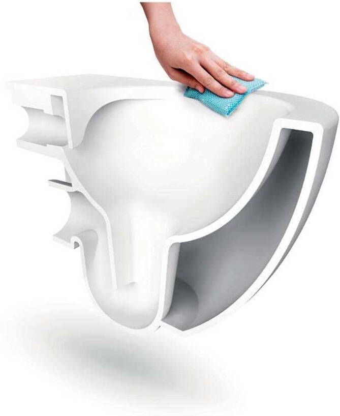 Creavit Freedom hangtoilet met koud water bidet en geïntegreerde kraan glanzend wit