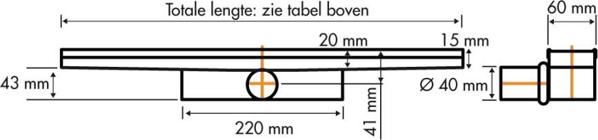 Easydrain Compact 30 Afvoergoot zijuitlaat 6x100cm RVS