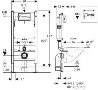 Geberit Complete UP100 set met Wiesbaden Metro en Delta drukplaat