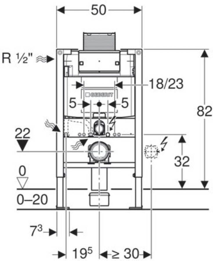 Geberit Duofix Omega inbouwreservoir H82CM