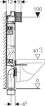 Geberit Kombifix sigma inbouwreservoir UP-320 hoogte 108 cm