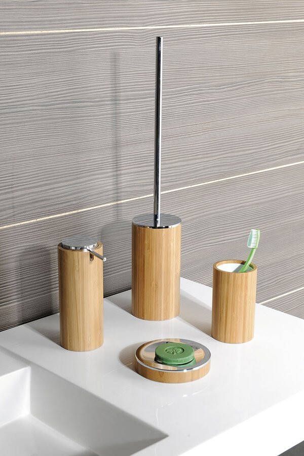 Gedy Altea Vrijstaande toiletborstel houder bamboe