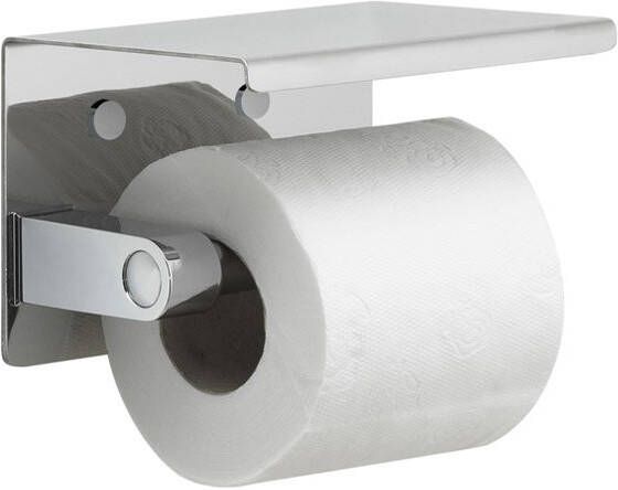 Gedy toiletrolhouder met plankje chroom
