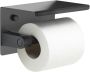 Gedy toiletrolhouder met plankje mat zwart - Thumbnail 2