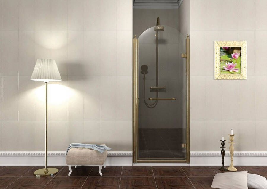 Gelco Antique draaibare douchedeur rechts 80x190cm 8mm nano veiligheidsglas