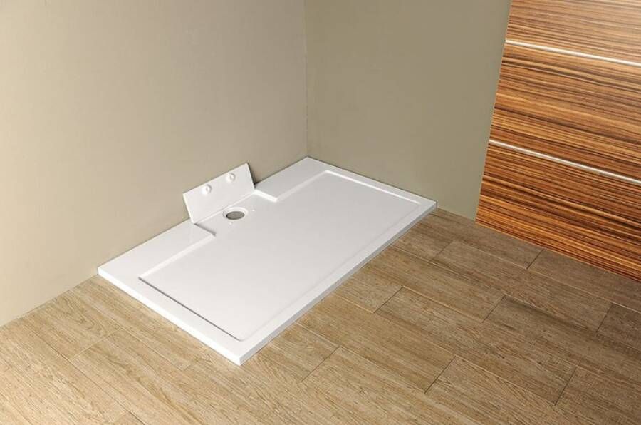 Gelco Irena marmer douchebak rechthoek 160x90 cm wit
