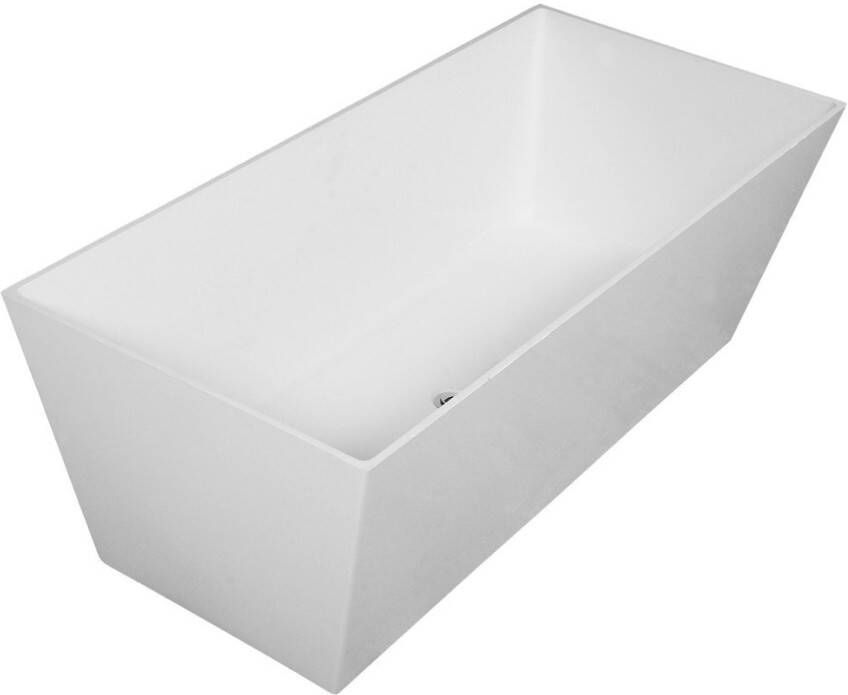 Gelco Kvadrie marmer vrijstaand bad 159x65 cm wit