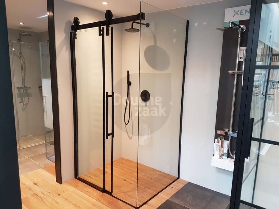 Gelco Volcano douchecabine met schuifdeur 120×80 mat zwarte