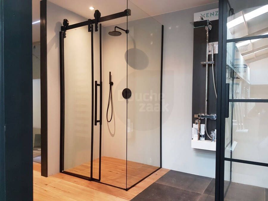 Gelco Volcano douchecabine met schuifdeur 160×90 mat zwarte