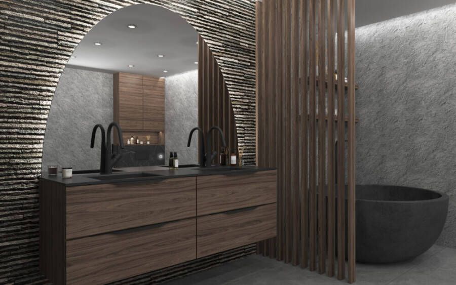 Gliss Design EOS spiegel ronding naar boven met verlichting 100x120