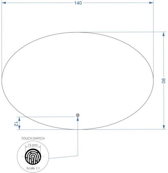 Gliss Design Oval spiegel 140x90