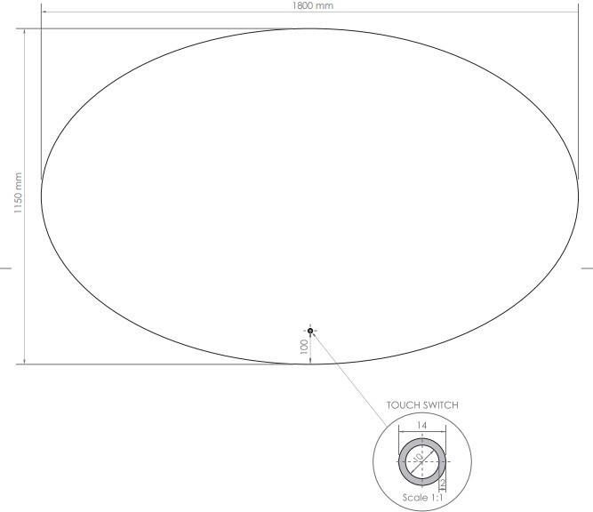 Gliss Design Oval spiegel 180x115