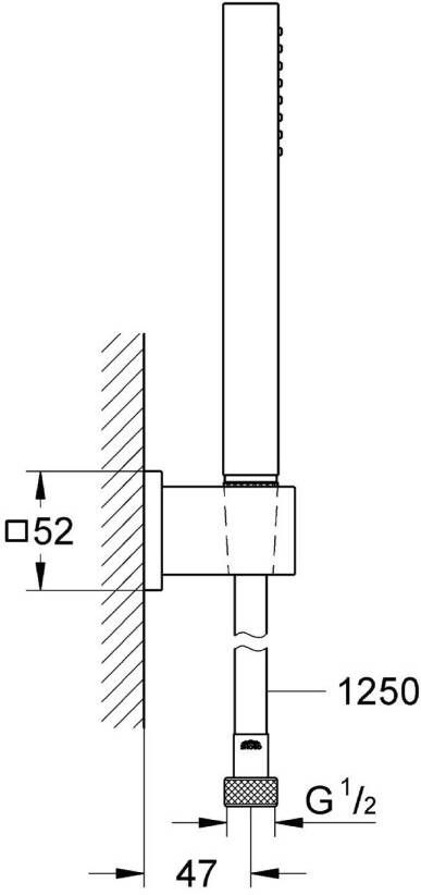 Grohe Euphoria Cube badset met slang 125 cm. chroom