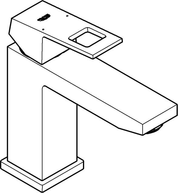 Grohe Eurocube wastafelkraan medium zonder waste chroom