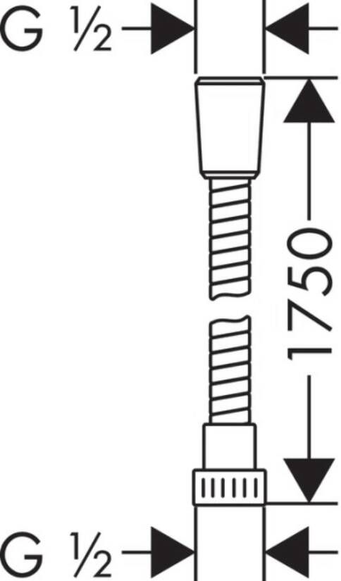 Hansgrohe Metaflex doucheslang 175 cm chroom