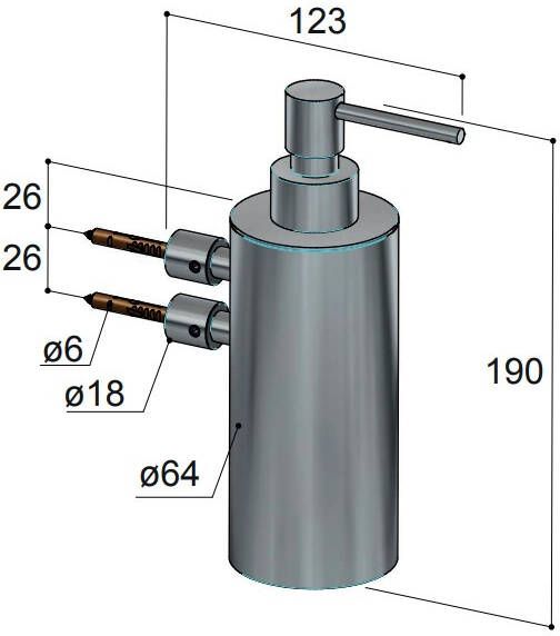 Hotbath Archie ARA09 zeepdispenser wandmodel RVS 316