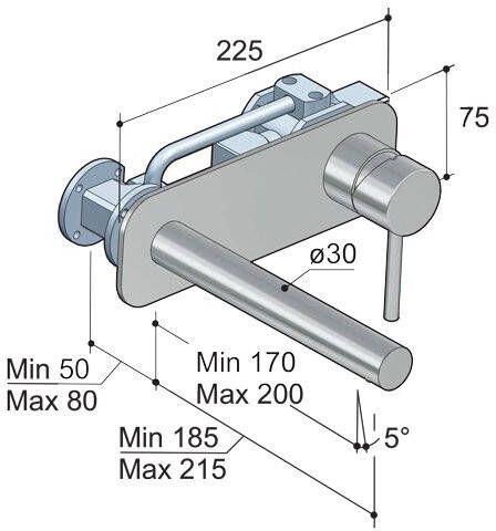 Hotbath Buddy B006 inbouw wastafelmengkraan geborsteld nikkel