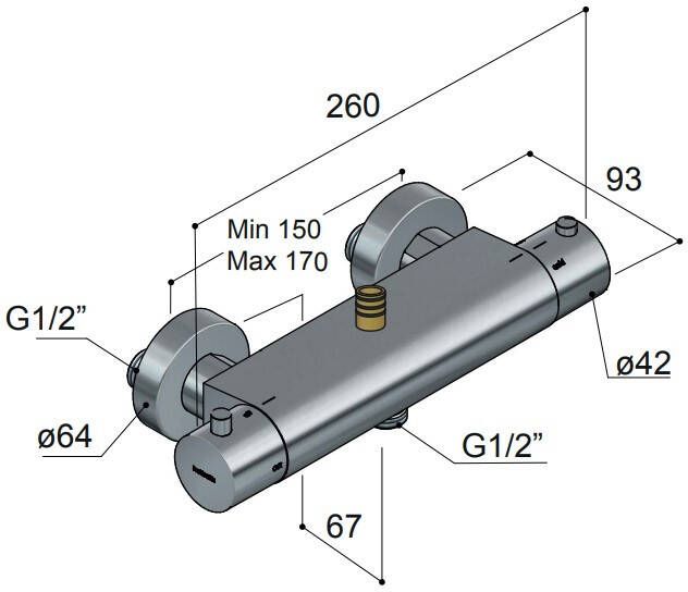 Hotbath Buddy B017 vrijstaande thermostatische badkraan chroom