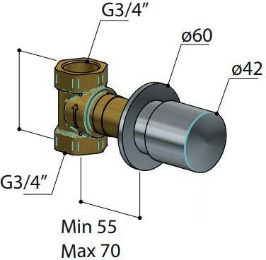 Hotbath Buddy B068 inbouw stopkraan geborsteld nikkel