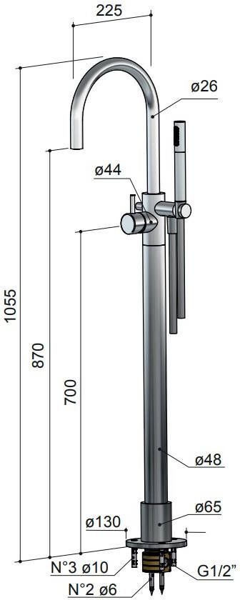 Hotbath Buddy B077 vrijstaande badmengkraan chroom