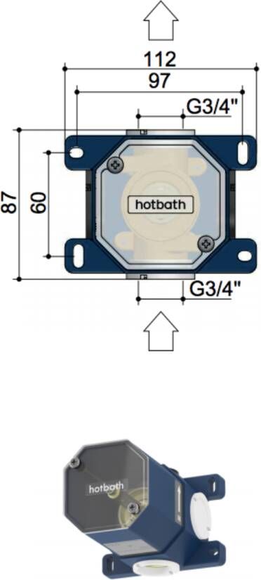Hotbath Buddy HB010 inbouwbox voor 1 stopkraan