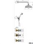 Hotbath Buddy inbouw douche set met 3 stopkranen en waterval IBS7 chroom Staafdouche - Thumbnail 2