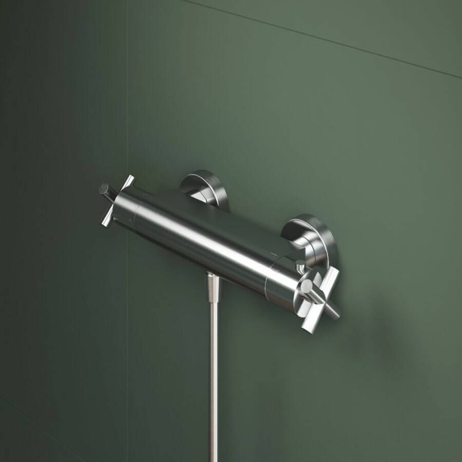 Hotbath Chap C008 opbouw douchekraan geborsteld nikkel