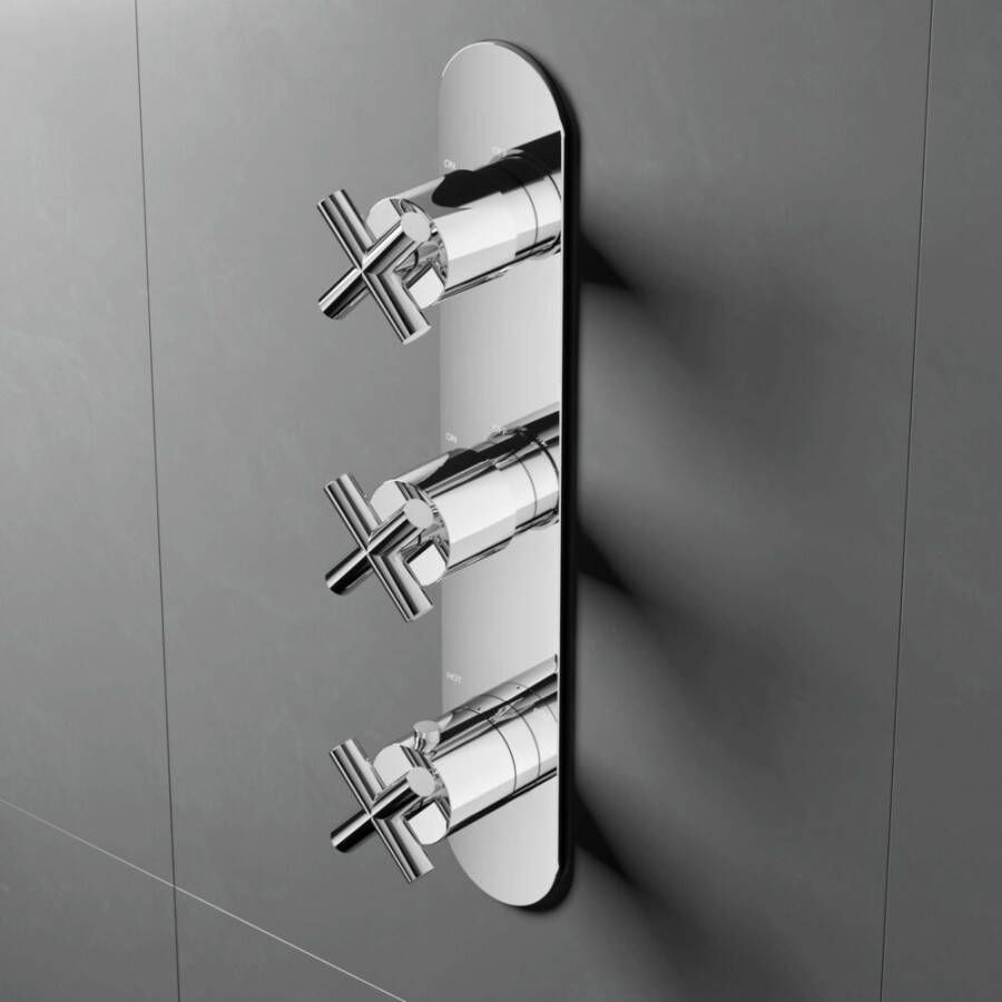 Hotbath Chap C066 inbouw thermostaat met 2 stopkranen geborsteld nikkel