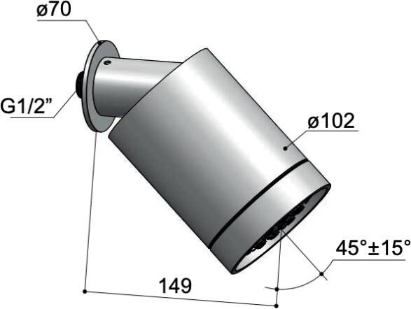 Hotbath Cobber Beam hoofddouche 3 standen verouderd ijzer