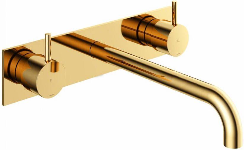 Sapho Ultramix 3 Gat wastafelmengkraan zwart mat goud mat