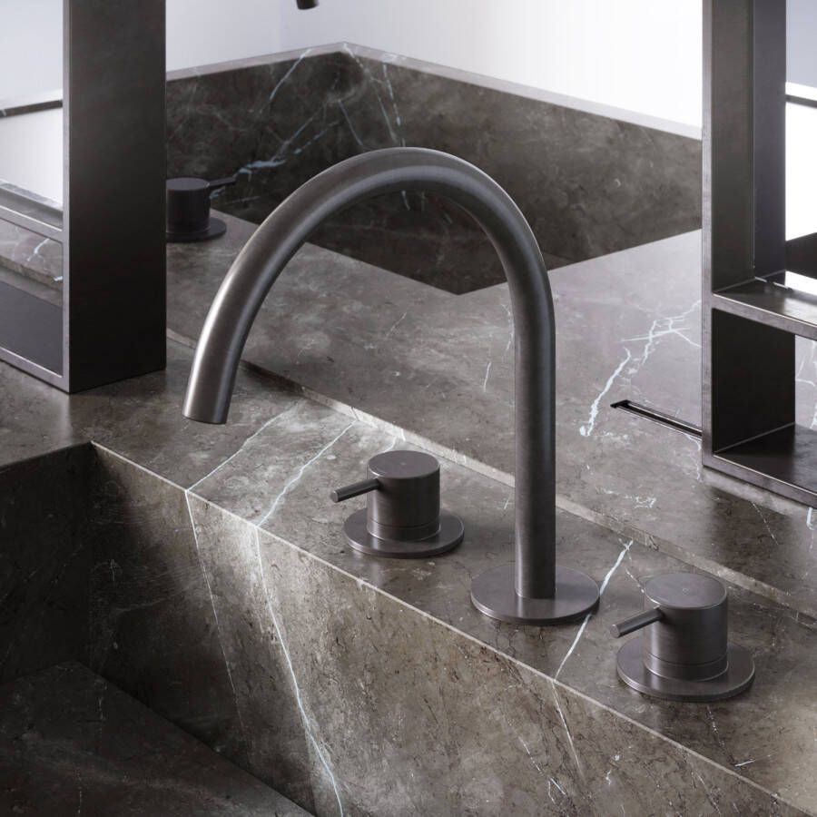 Hotbath Cobber CB033 wastafelmengkraan 3 gats mat wit