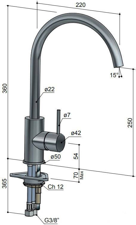 Hotbath Cobber CB040 keukenmengkraan met draaibare uitloop gepolijst messing