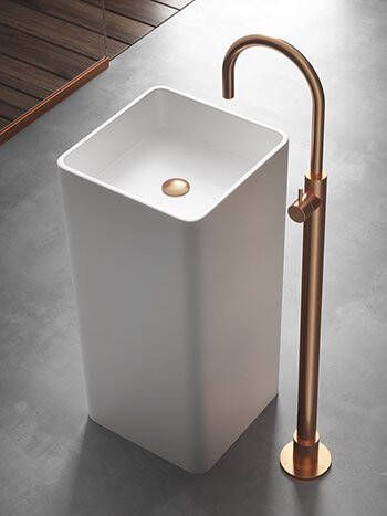 Hotbath Cobber CB078W vrijstaande wastafelmengkraan zwart chroom