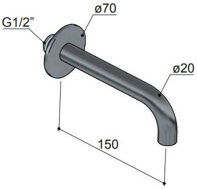 Hotbath Cobber CB095 uitloop 15 cm chroom