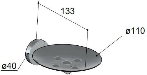 Hotbath Cobber CBA02 zeepschaal mat zwart