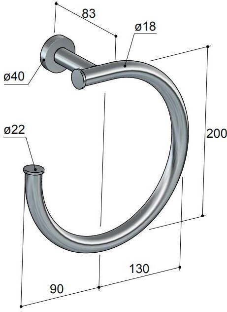 Hotbath Cobber CBA08 handdoekring chroom