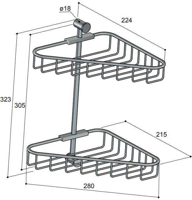 Hotbath Cobber CBA14 dubbele shampoohouder zwart chroom