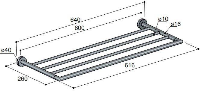 Hotbath Cobber CBA25 handdoekhouder 60 chroom