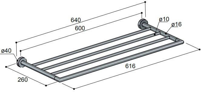 Hotbath Cobber CBA25 handdoekhouder 60 geborsteld nikkel