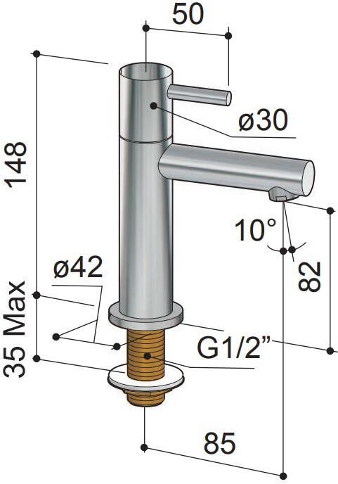 Hotbath Cobber E001 fonteinkraan verouderd messing