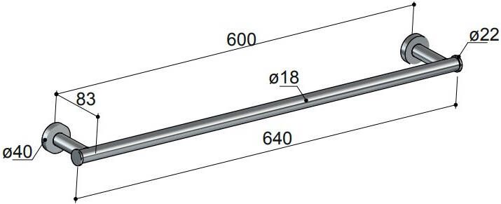 Hotbath Cobber Handdoekstang 64cm Geborsteld Messing PVD CBA07BBP