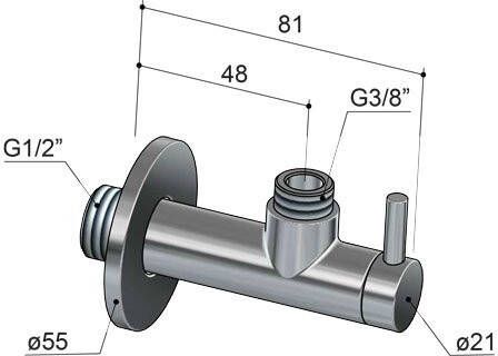 Hotbath Cobber hoekstopkraan met filter 1 2" geborsteld messing