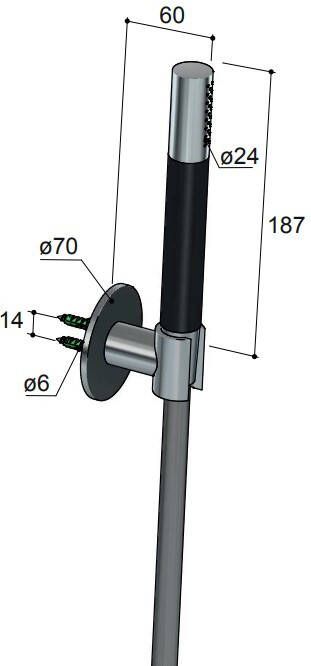 Hotbath Cobber M443 handdouchehouder met handdouche chroom