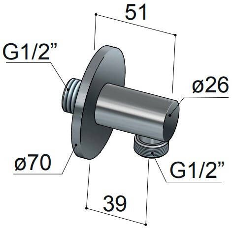 Hotbath Cobber M517 wanduitlaat gepolijst messing PVD