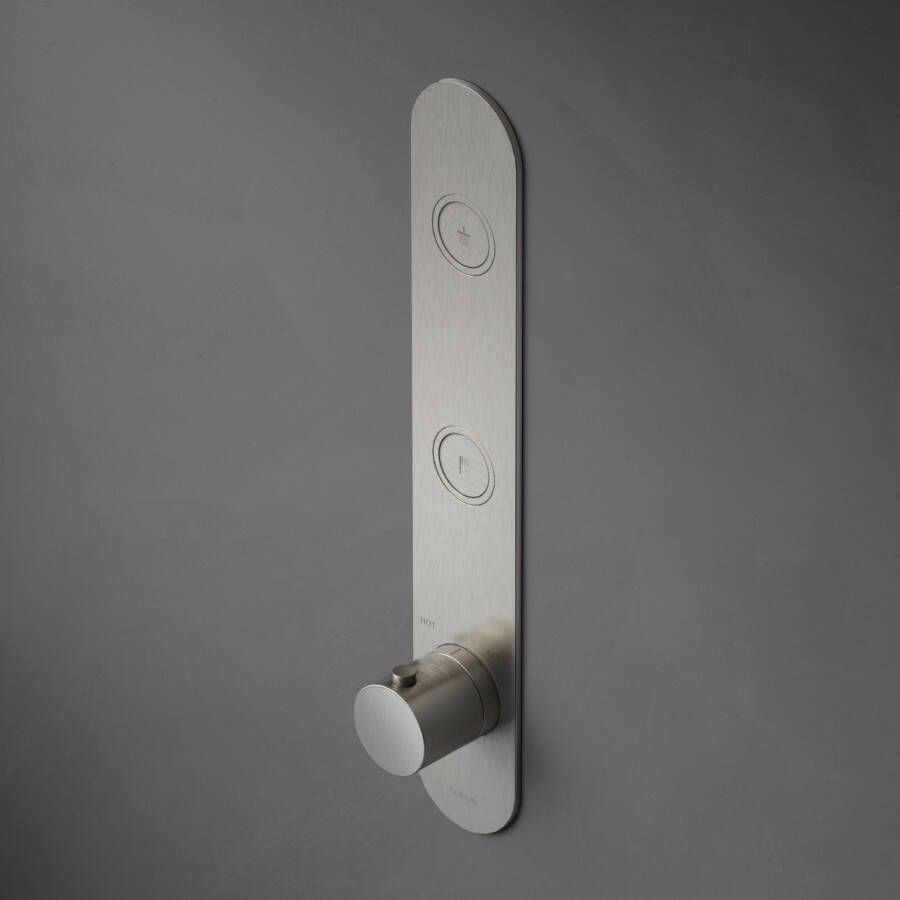 Hotbath Cobber PB066EXT afbouwdeel thermostaat met 2 pushbuttons gepolijst messing