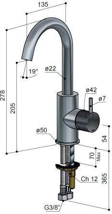 Hotbath Cobber X CX004 wastafelmengkraan met draaibare uitloop chroom