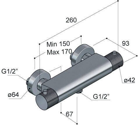 Hotbath Cobber X CX008 thermostatische douchemengkraan chroom