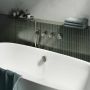Hotbath Cobber X afbouwdeel voor inbouw bad douchethermostaat zonder uitloop met 2 stopkranen en staafhanddouche geborsteld nikkel - Thumbnail 3